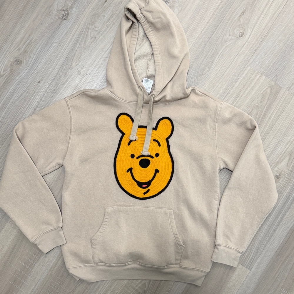 Disney Winnie the Pooh Knitted Face Hoodie in Sand.  Sz S